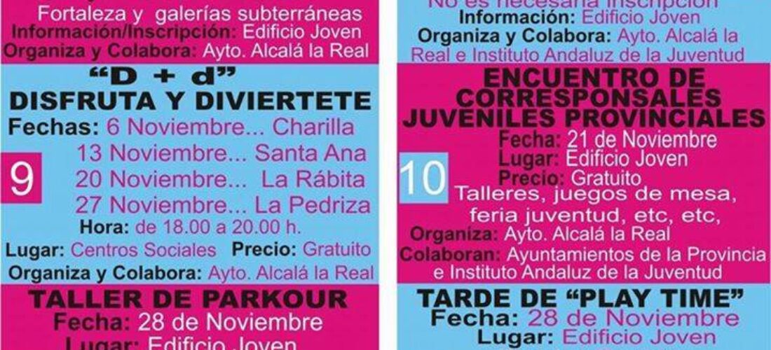 Programación Cultural Mes de Noviembre